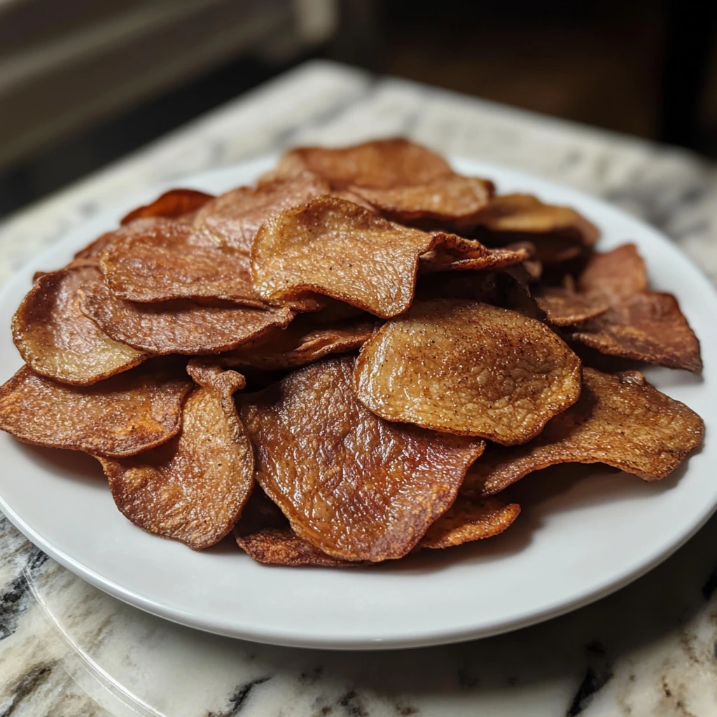 Crispy and flavorful beef chips, showcasing their savory texture and rich color.