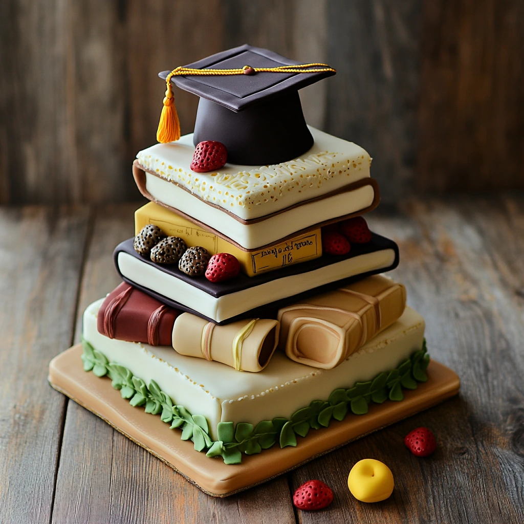 3D topper graduation cakes with unique and fun designs for a memorable celebration.
