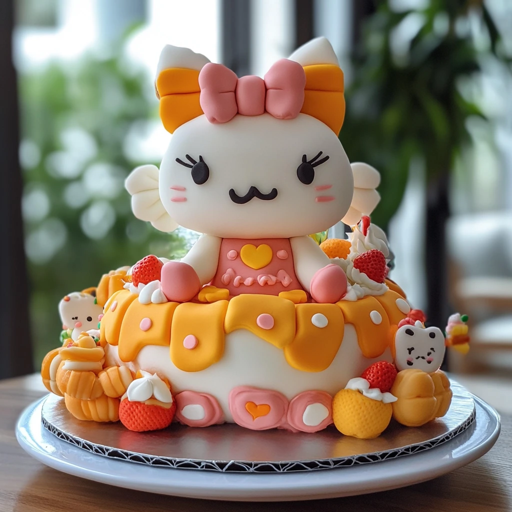 A simple DIY Hello Kitty cake designed for beginners, featuring basic decoration techniques and easy-to-follow steps.