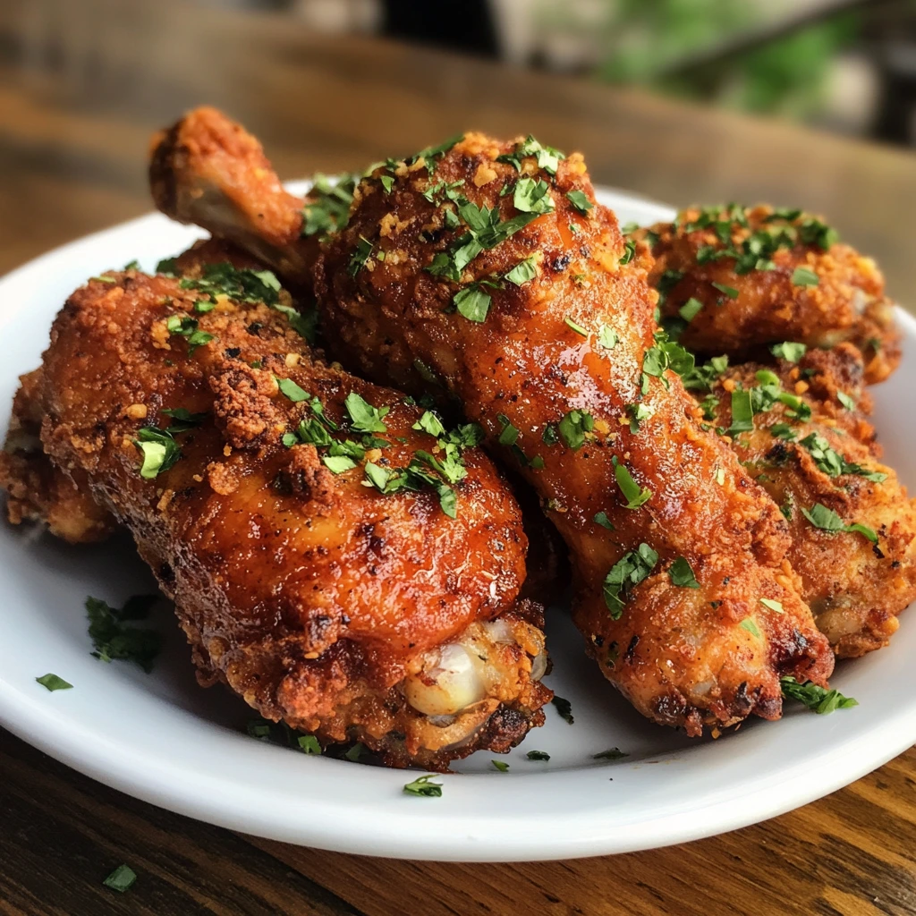 Birdies Hot Chicken served with pickles and white bread on a rustic plate, showcasing its golden crispy coating and spicy glaze