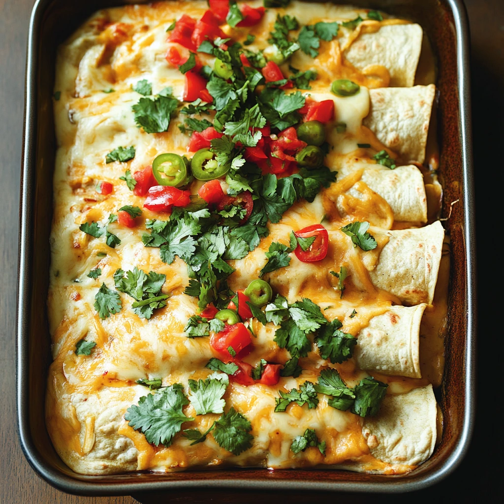 Homemade cheese enchiladas served with sour cream and cilantro garnish
