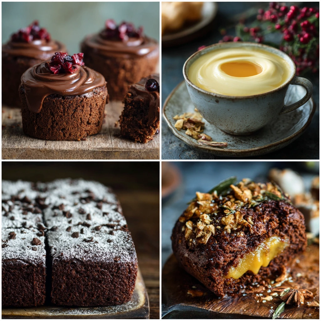 A colorful spread of gluten and dairy free recipes, including fresh salads, smoothie bowls, baked chicken, and healthy desserts.