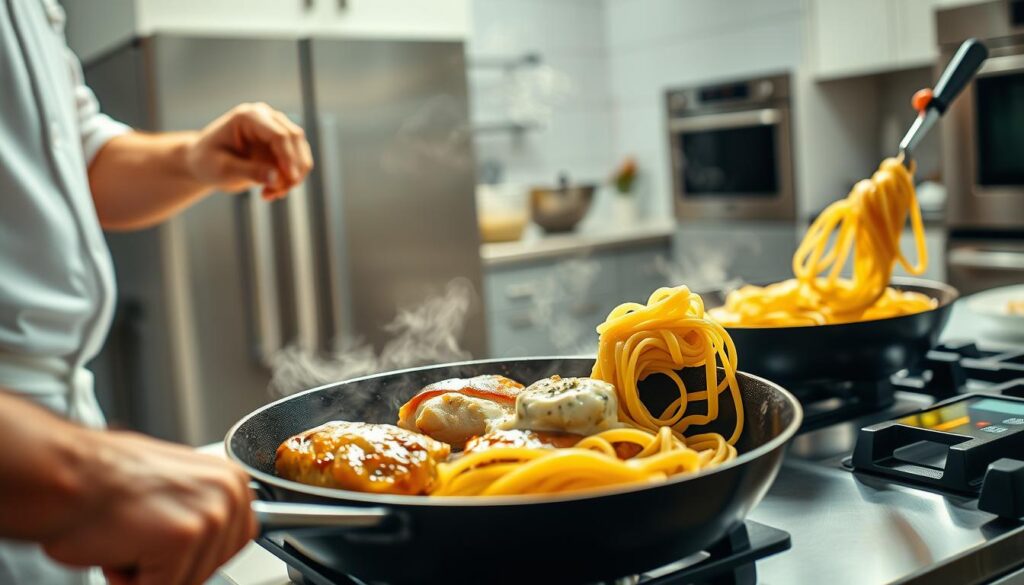 Chicken Carbonara Cooking Process