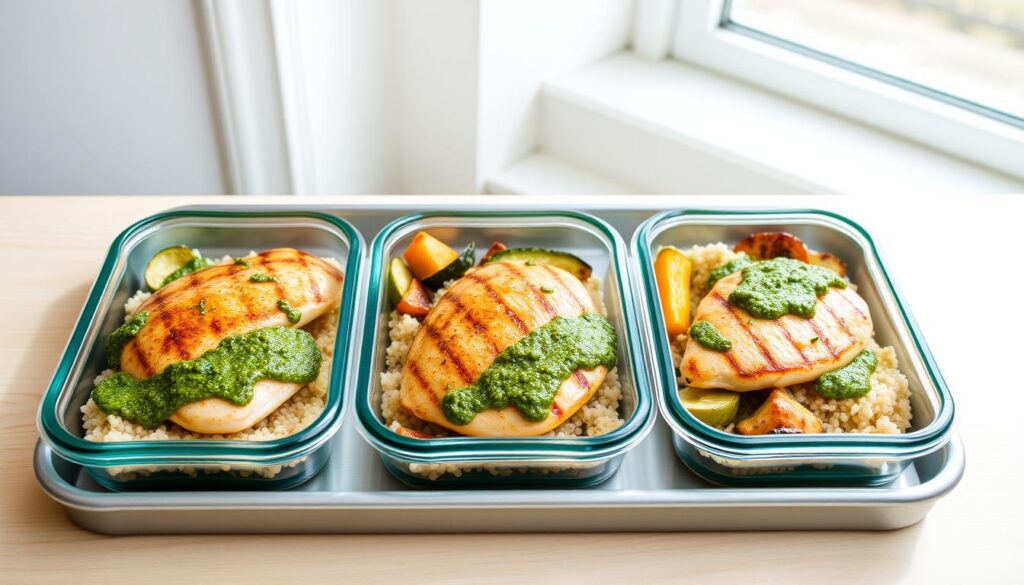 Pesto Chicken Meal Prep Containers