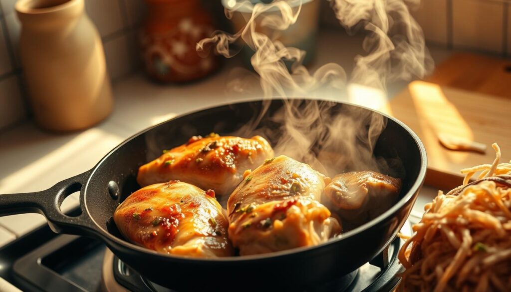 Stovetop Chicken Cooking for Burritos