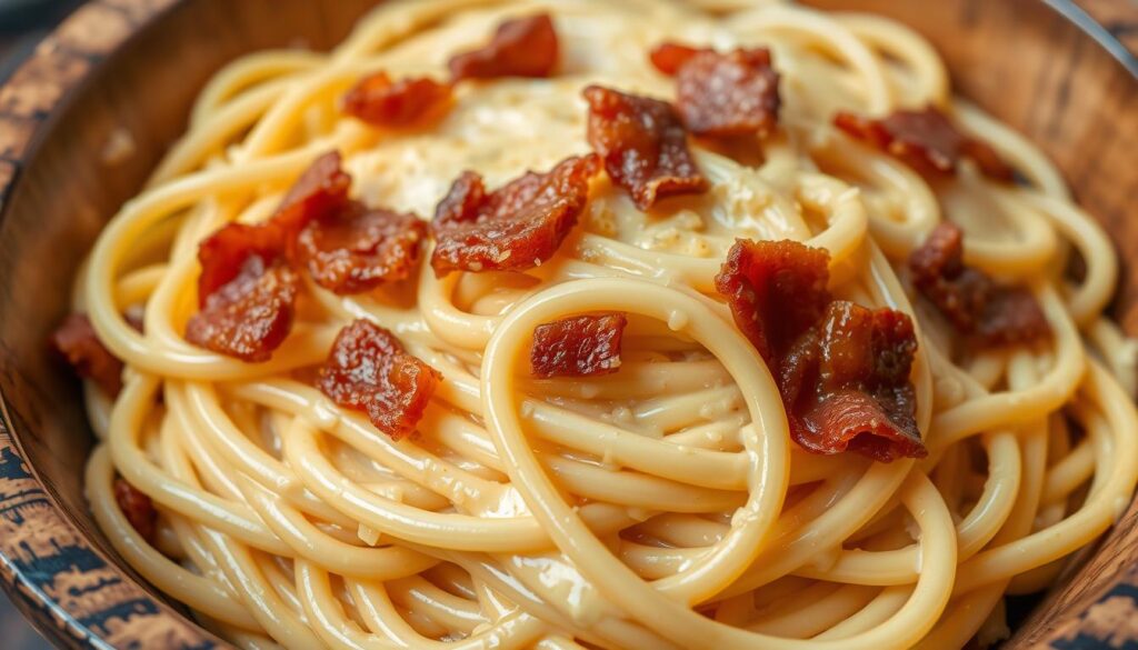 chicken carbonara with bacon