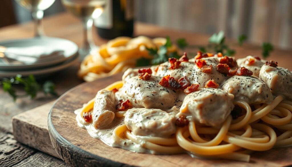 chicken with carbonara