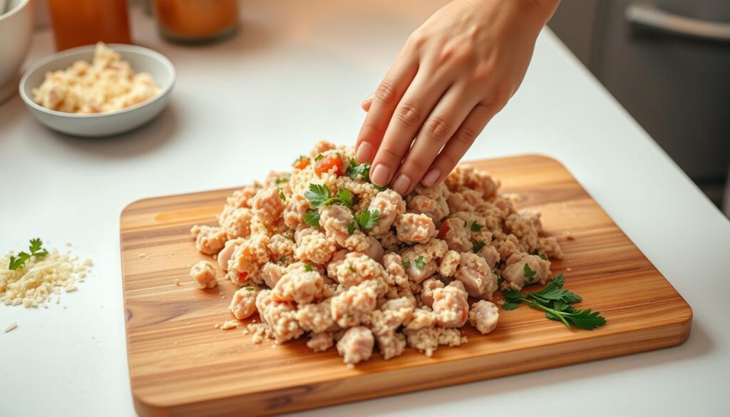 Chicken Meatball Mixture Preparation