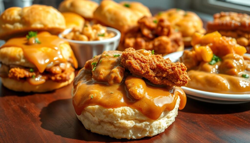 Chicken and Gravy Biscuit Variations