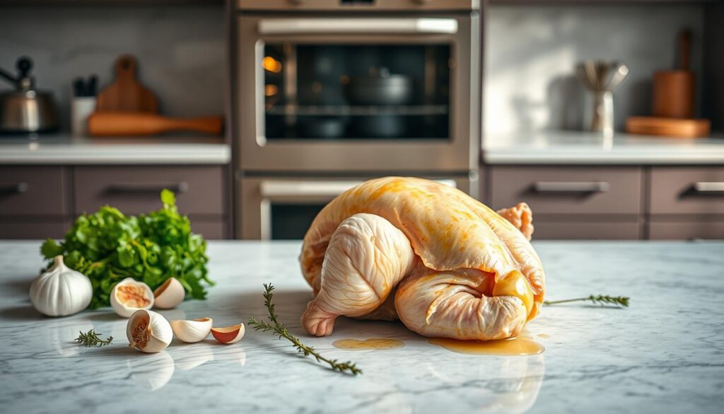 Preparing Stuffed Cornish Hens