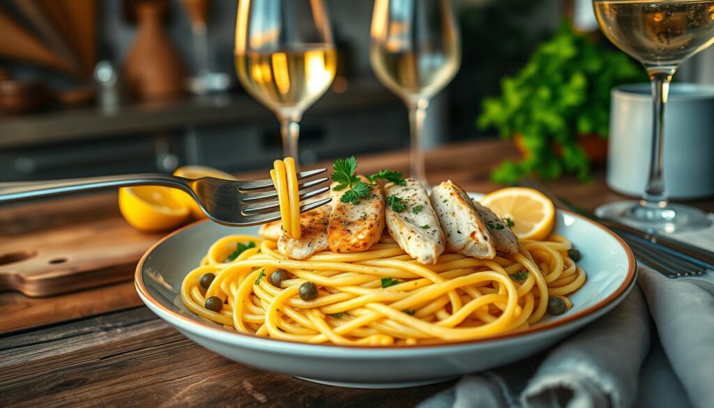 Chicken Piccata Pasta Serving