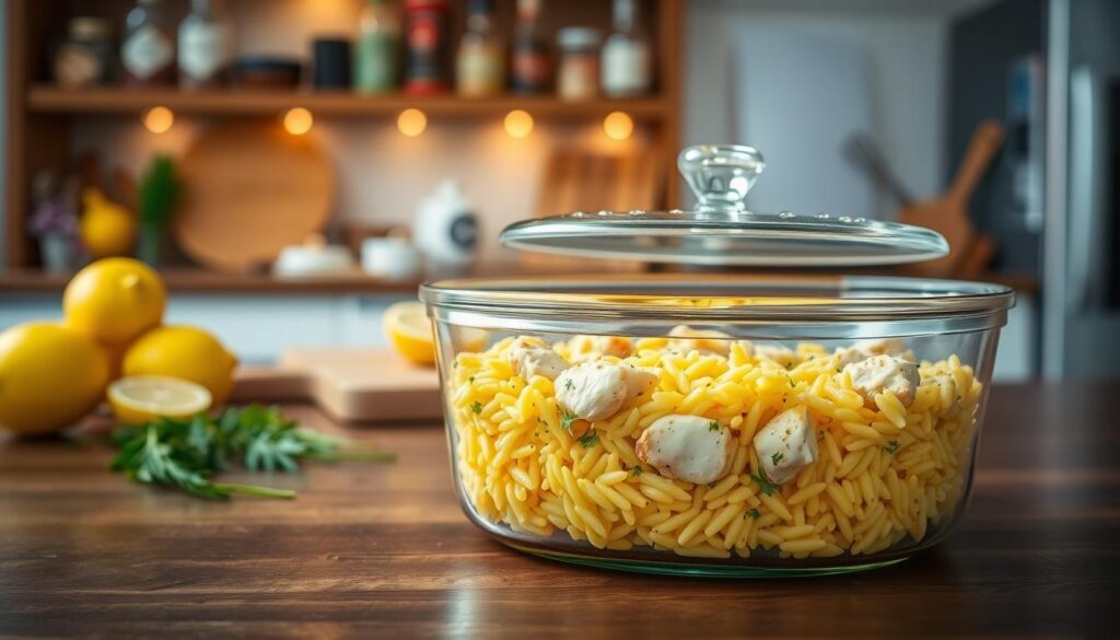 Storing Lemon Chicken Orzo Leftovers