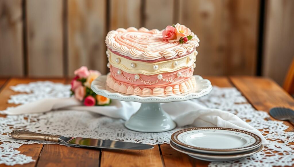 vintage heart cake